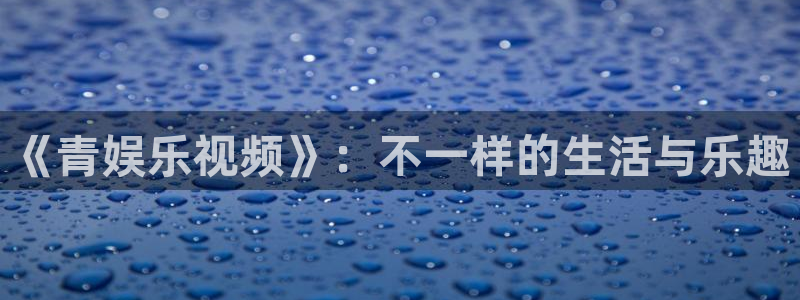 东莞市焦点娱乐电子科技有限公司：《青娱乐视频》：不一样的生活与乐趣